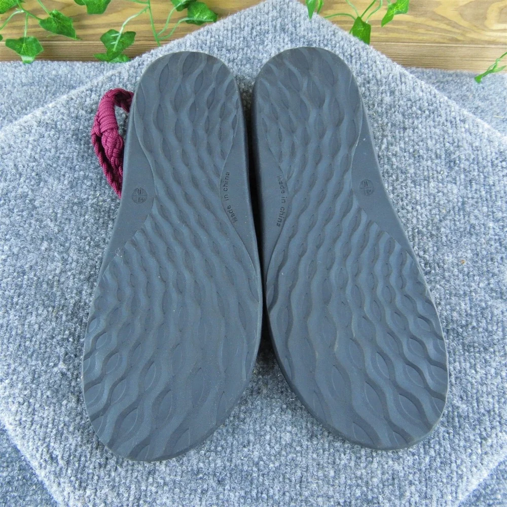 Megnya‎  Women Strappy Sandal Shoes Red Fabric Size 10 Medium
